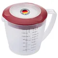 Produktbild: Westmark Rührbecher/Messkanne mit Spritzschutz, Deckel und Ausgießer, Kunststoff, Füllvolumen: 1,4 Liter, Helena, Transparent/Rot, 3105227R