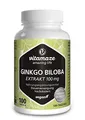 Produktbild: Ginkgo Biloba hochdosiert, 50:1 Extrakt 100 mg = 5000 mg Ginkgo Blatt-Pulver pro Kapsel, Vegan, 100 Kapseln für 100 Tage, Pflanzliche Nahrungsergänzung ohne Zusätze, Made in Germany