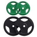 Produktbild: GORILLA SPORTS® Hantelscheiben - 1,25kg, 2,5kg, 5kg, 10kg, 15kg, 20kg, 25kg, 30kg Gewichte, Einzeln/Set, 30mm, aus Gusseisen mit Gummi Gripper, Farbwahl - Gewichtsscheiben