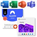 Produktbild: Microsoft 365 Family (Office-Apps inkl. Copilot-KI und 6TB Cloudspeicher) + NordVPN | Download & Produktschlüssel