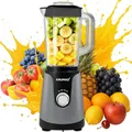 Produktbild: KRUMAD Standmixer 1200W – Hochleistungsmixer mit 1,2 L Tritan-Behälter, 2 Geschwindigkeiten & Pulsfunktion – Leistungsstarker Smoothie Maker mit Edelstahlklingen – Für Shakes, Suppen & Cocktail