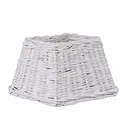 Produktbild: Lampenschirm für Tischleuchte in Vierkant Rattan Matt Weiß Tischlampe Wandlampe 25-17-17