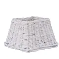 Produktbild: Lampenschirm für Tischleuchte in Vierkant Rattan Matt Weiß Tischlampe Wandlam...