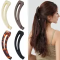 Produktbild: 4 Stück Groß Bananen Haarspange Vintage Bananenspange Pferdeschwanz Haarklammer