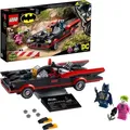 Produktbild: LEGO 76188 DC Batman Batmobile aus dem TV-Klassiker „Batman“ Spielzeugauto mit Joker Minifigur, Set für Jungen und Mädchen ab 7 Jahre - Schwarz/Rot