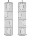 Produktbild: Hängeorganizer, 2 Stück Faltbare Stofftier Aufbewahrung mit 4 Fächern Hängeaufbewahrung Kinderzimmer Babybett Organizer für Spielzeug, Kleine Kleidung (Grau)