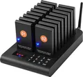 Produktbild: VEVOR Restaurant-Pager-System, kabelloses Warteschlangensignal mit 500 m Reichweite, Piepser zur Rufannahme von Gästen mit Vibration und Blinken, 16 Pager für Imbisswagen, Kirche