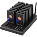 Produktbild: VEVOR Restaurant-Pager-System, kabelloses Warteschlangensignal mit 500 m Reichweite, Piepser zur Rufannahme von Gästen mit Vibration und Blinken, 16