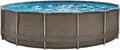 Produktbild: Summer Waves Active Frame Pool Aufstellpool rund inkl. Zubehör Rattanoptik braun Ø 457x107 cm