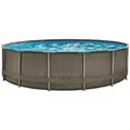 Produktbild: Summer Waves - Active Frame Pool Aufstellpool Rund Inkl. Zubehör Rattanoptik Braun Ø 457x107 Cm