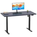 Produktbild: VCM my office Lona elektrisch höhenverstellbarer Schreibtisch anthrazit rechteckig, T-Fuß-Gestell schwarz 160,0 x 80,0 cm