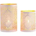 Produktbild: 2er Set Orientalische Deko Windlicht Teelichthalter Yazim Weiss
