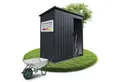 Produktbild: Juskys Gartenhaus S, BxT: 164x88 cm, mit Pultdach, Schiebetür, Fundamentrahmen & Werkzeughalterung