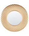 Produktbild: Wandspiegel mit breitem Rahmen Metall gold rund 60 cm modern glamourös Combe