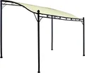Produktbild: DEGAMO Pavillon Terrassenpavillon Anbaupavillon MANTOVA 3 x 2,5 Meter, Gestell Stahl schwarz, Plane wasserdicht beschichtet ecru