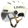 Produktbild: Livall L23 smarter Fahrradhelm (L) stoßabsorbierender Innenpolsterung & Visier - Weiß