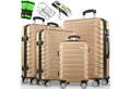 Produktbild: tillvex Trolleyset Reisekoffer Set Koffer Hartschale Trolley Kofferset Tasche, (TSA Schloss Rollkoffer S-M-L-XL, 4 tlg), Reisekoffer Set 4-TLG. + Gepäckwaage, 8X Gurte & 4X Anhänger Kofferset