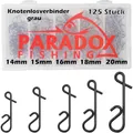 Produktbild: Paradox Fishing Knotenlosverbinder Set I 125 Stück 14mm-20mm I No Knot Verbinder Angeln Schnurverbinder Angelzubehör Wirbel Angeln