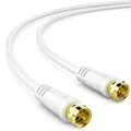 Produktbild: deleyCON 1m SAT TV Antennenkabel Koaxial Kabel HDTV 4-Fach Schirmung DVB-S DVB-S2 Radio DAB Vergoldete Metallstecker Weiß