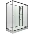Produktbild: Schulte Komplettdusche Ibiza, BxT: 90x120 cm, 5 mm Sicherheitsglas, Komplett-Set, inkl. Duschwanne (13,5 cm hoch), Eckdusche, Schiebetür schwarz 90 cm x 204 cm x 120 cm