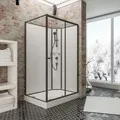 Produktbild: Schulte Komplettkabine - Version rechts, 120 x 90 x 204 cm, Sicherheitsglas (ESG) Klar hell, Mattschwarz - Schwarz