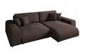 Produktbild: luma-home Ecksofa 21003, mit Schlaffunktion und Bettkasten, Wellenunterfederung, B255/H165/T84 cm, Liegefläche 148x196 cm, Ottomane links oder rechts montierbar, Cord-Bezug Dunkelbraun
