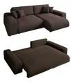 Produktbild: Ecksofa Schlaffunktion ausziehbar Bettkasten Polsterecke Couch Cord Dunkelbraun
