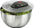 Produktbild: Emsa Salatschleuder Turboline 4,5l Edelstahl | faltbar | spülmaschinenfest | Soft-Touch Griff | silber/schwarz