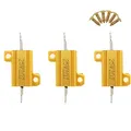 Produktbild: 3 Stück 25W 2 Ohm HochleistungsDrahtwiderstand mit Aluminiumgehäuse und Schra...