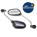Produktbild: Fahrradspiegel Rückspiegel 2er-Set Spiegel mit weißem Reflektor Fahrrad Spiegel