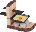 Produktbild: Nouvel Raclette-Gerät Single Wood 7tlg. | Raclette für 1 Person | Holzdesign Gummibaum & Tanne | Antihaft | Schwarz