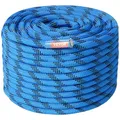 Produktbild: VEVOR statisches Kletterseil 12,7 mm, 45,7 m Outdoor-Kletterseil aus Polyester, 32 kN Bruchfestigkeit, Faserseil Mehrzweckseil für Flucht, Abseilen, Brandrettung, Blau