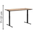 Produktbild: Möbelpartner Schreibtisch Serie 2000, eiche, elektrisch höhenverstellbar, 160 x 71-121 x 75cm
