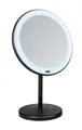 Produktbild: WENKO LED Stand-Kosmetikspiegel Onno Schwarz 5-fache Vergrößerung Touch-Funktion