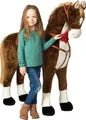 Produktbild: Pink Papaya Giant XXL Kinder Spielpferd zum Reiten Max 125 cm | Plüschpferd | Fast lebensgroßes Pferd zum Reiten für Kinder | Stehpferd bis 100kg belastbar mit Sounds