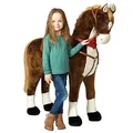 Produktbild: Pink Papaya Giant XXL Kinder Spielpferd zum Reiten Max 125 cm | Plüschpferd | Fast lebensgroßes Pferd zum Reiten für Kinder | Stehpferd bis 100kg belastbar mit Sounds