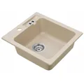 Produktbild: Hochwertige Granit Küchenspüle Einbauspüle Spültisch Spülbecken eckig in Beige