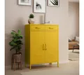 Produktbild: skølm Kommode Atria aus Metall (Senfgelb, 2 Schubladen & 2 Fächer), höhenverstellbare Böden, Highboard auch verfügbar ohne Schubladen