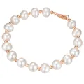 Produktbild: Valero Pearls Damen Perlen-Armband Sterling Silber Süßwasser-Zuchtperle 19,0 cm