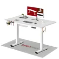 Produktbild: SANODESK Höhenverstellbarer Schreibtisch 110×54 cm – Kompakter Standing Desk mit praktischem Zubehör, ideal für kleine Räume, leise & sicher mit Anti-Kollisions-Schutz(Weiß)