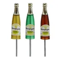 Produktbild: Stecker Sektflaschen Silvesterdeko Braun Grün Gelb 7,5cm L28,5cm 10er Set, 10