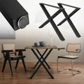 Produktbild: ECD Germany 2x Tischbeine X-Design, 60x72 cm, Schwarz, pulverbeschichtete Stahl, Industriedesign, Metall Tischkufen, DIY Tischuntergestell