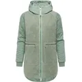 Produktbild: Ragwear Fellimitatmantel Longeddy Kuscheliger Plüschmantel mit Kapuze grau|grün M (38)