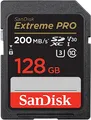 Produktbild: SanDisk Extreme PRO SDXC UHS-I Speicherkarte 128 GB (V30, Übertragungsgeschwindigkeit 200 MB/s, U3, 4K UHD Videos, SanDisk QuickFlow-Technologie, temperaturbeständig)