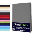 Produktbild: Buymax® Wasserbett Spannbettlaken Stretch 140x200-160x220 cm für Wasserbetten und Boxspringbetten Bettbezug für Matratzen bis 35 cm Matratzenhöhe, Anthrazit-Grau