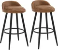 Produktbild: WOLTU Barhocker 2er Set Barstuhl Hocker Tresenhocker Bistrohocker Designer Hocker mit Lehne und Fußstütze Farbe: braun