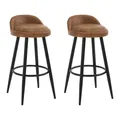 Produktbild: WOLTU Barhocker 2er Set, Barstuhl Küchenhocker, hoher Hocker mit Rückenlehne Fußstütze, aus Kunstleder Metall, für Bars Theken Bistros, Braun, BH327br-2