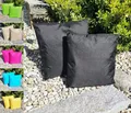 Produktbild: JACK 1x 45x45cm Outdoor Lounge Kissen Dekokissen inkl. Füllung Wasserabweisend Sitzkissen Garten Stuhl Lotus Effekt, Farbe:Schwarz