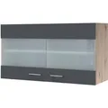 Produktbild: Flex-Well Exclusiv Küchen-Glas-Oberschrank Morena 100cm Basaltgr.-San Remo Eiche