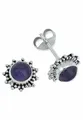 Produktbild: Ohrstecker 925 Silber Amethyst lila Stein Edelstein Ohrringe echt Silber Damen Sterling Silber Stecker Geschenk(MOS-082-01)